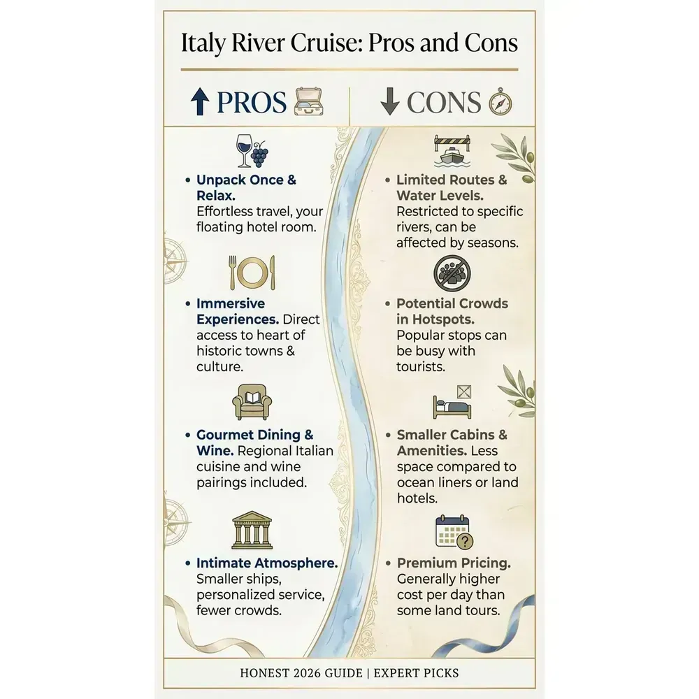 Italy River Cruises - Pros and Cons